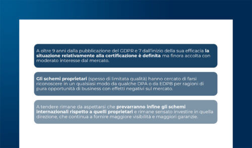 Come sta cambiando il panorama delle certificazioni su DPO e GDPR