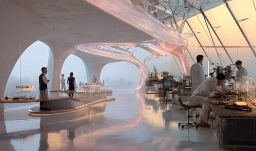 Organizing and performing creative work in the distant future (2035)