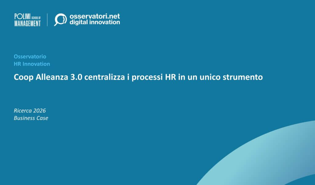 Coop Alleanza 3.0 centralizza i processi HR in un unico strumento